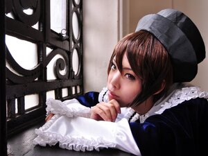Rating: Safe Score: 0 Tags: 1girl 3d brown_hair closed_mouth frills hat lips realistic short_hair solo souseiseki upper_body User: admin
