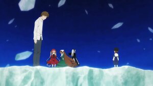 Rating: Safe Score: 0 Tags: 2boys 2girls brown_hair dress image long_hair multiple multiple_boys multiple_girls ocean orange_hair petals school_uniform shirt short_hair sitting sky tagme User: admin