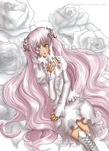 Rating: Safe Score: 0 Tags: 1girl boots dark_skin dress flower image kirakishou long_hair long_sleeves pink_hair rose solo thigh_boots thighhighs very_long_hair white_dress white_flower white_footwear white_rose yellow_eyes User: admin