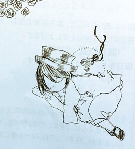 Rating: Safe Score: 0 Tags: 1girl animal_ears blue_background blush closed_eyes flower hat image long_sleeves lying on_side short_hair solo souseiseki tail traditional_media User: admin
