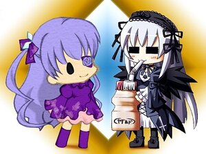 Rating: Safe Score: 0 Tags: 2girls =_= barasuishou chibi dress hair_ribbon hairband image long_hair long_sleeves multiple_girls pair ribbon silver_hair smile suigintou very_long_hair wings User: admin