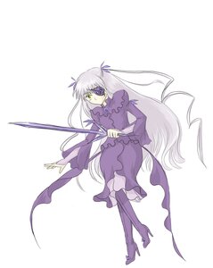 Rating: Safe Score: 0 Tags: 1girl barasuishou dress eyepatch frills full_body hair_ribbon high_heels image long_hair long_sleeves pantyhose purple_dress ribbon solo striped striped_background vertical_stripes very_long_hair weapon yellow_eyes User: admin
