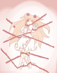 Rating: Safe Score: 0 Tags: 1girl blonde_hair boots dress eyepatch flower hair_flower hair_ornament image kirakishou long_hair rose solo striped thorns User: admin