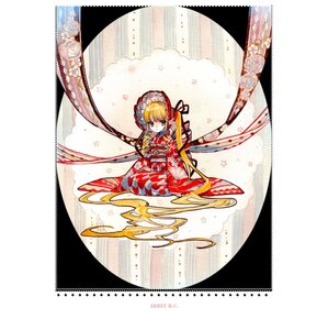 Rating: Safe Score: 0 Tags: 1girl bangs blonde_hair blue_eyes flower full_body image japanese_clothes kimono long_hair looking_at_viewer ribbon shinku sitting solo twintails User: admin