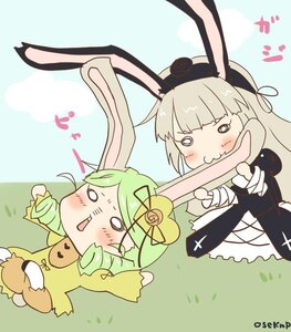 Rating: Safe Score: 0 Tags: 2girls animal_ears blush bunny_ears dress green_eyes green_hair image kanaria long_hair multiple_girls open_mouth pair suigintou User: admin