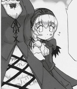 Rating: Safe Score: 0 Tags: 1boy bangs blush closed_mouth dress eyebrows_visible_through_hair flying_sweatdrops frills gothic_lolita greyscale hairband image lolita_fashion lolita_hairband long_hair long_sleeves monochrome multiple_girls solo suigintou User: admin