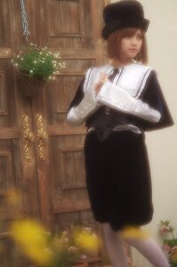 Rating: Safe Score: 0 Tags: 1girl black_skirt brown_hair flower hat lips long_sleeves plant potted_plant realistic short_hair solo souseiseki standing User: admin