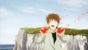 Rating: Safe Score: 0 Tags: 1boy brown_hair day food holding holding_food human open_mouth sakurada_jun screenshot sky solo User: admin