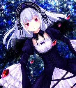 Rating: Safe Score: 0 Tags: 1girl black_dress black_ribbon dress flower frills gothic_lolita hairband image juliet_sleeves lolita_fashion lolita_hairband long_hair long_sleeves looking_at_viewer puffy_sleeves ribbon solo suigintou white_hair User: admin