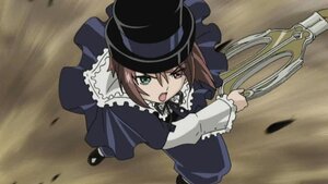 Rating: Safe Score: 0 Tags: 1girl :o brown_hair dress frills from_above green_eyes hat heterochromia image long_sleeves open_mouth solo souseiseki User: admin