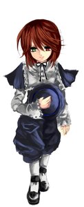 Rating: Safe Score: 0 Tags: 1girl brown_hair dress frills full_body green_eyes hat hat_removed headwear_removed heterochromia image long_sleeves looking_at_viewer pantyhose red_eyes ribbon shoes short_hair solo souseiseki white_legwear User: admin