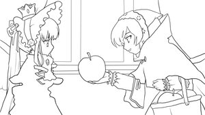 Rating: Safe Score: 0 Tags: 2girls comic greyscale image long_hair long_sleeves monochrome multiple_girls pair shinku suiseiseki User: admin