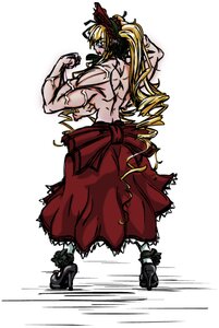 Rating: Safe Score: 0 Tags: 1girl back blonde_hair blue_eyes dress image long_hair looking_back muscle muscular_female shinku solo User: admin