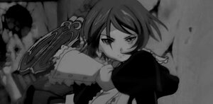 Rating: Safe Score: 0 Tags: 1girl dress frills greyscale hat_removed headwear_removed image long_sleeves looking_at_viewer monochrome short_hair solo souseiseki User: admin