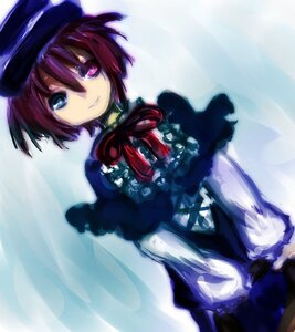 Rating: Safe Score: 0 Tags: 1girl beret blue_dress blue_eyes bow bowtie closed_mouth dress frills hat heterochromia image long_sleeves looking_at_viewer short_hair smile solo souseiseki wings User: admin