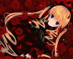 Rating: Safe Score: 0 Tags: 1girl blonde_hair blue_eyes bow dress drill_hair flower image long_hair long_sleeves looking_at_viewer petals red_flower red_rose rose rose_petals shinku solo twintails very_long_hair User: admin