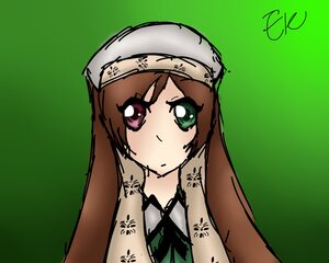 Rating: Safe Score: 0 Tags: 1girl auto_tagged bangs brown_hair closed_mouth green_background green_eyes heterochromia image long_hair looking_at_viewer red_eyes simple_background sleeveless solo suiseiseki User: admin