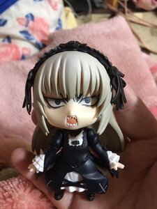 Rating: Safe Score: 0 Tags: 1girl black_dress blurry blurry_foreground chibi depth_of_field doll dress gothic_lolita hairband lolita_fashion lolita_hairband long_hair sharp_teeth solo suigintou teeth User: admin