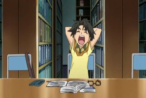 Rating: Safe Score: 0 Tags: 1girl armpits black_hair book bookshelf closed_eyes human indoors open_mouth sakurada_jun screenshot sleeveless solo upper_body yawning User: admin