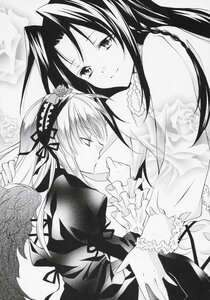 Rating: Safe Score: 0 Tags: 2girls auto_tagged blush closed_eyes dress flower frilled_sleeves frills greyscale hair_ornament hairband image kakizaki_megu long_hair long_sleeves monochrome multiple_girls ribbon smile solo suigintou traditional_media yuri User: admin