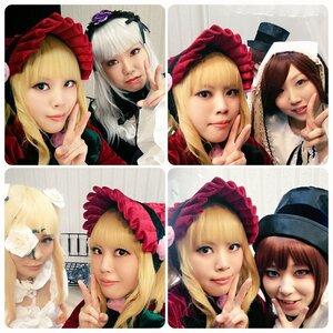 Rating: Safe Score: 0 Tags: 3d 6+girls bangs blonde_hair blue_eyes bonnet closed_mouth eyepatch face finger_to_mouth flower hair_ornament hat lips long_hair looking_at_viewer multiple_cosplay multiple_girls realistic rose shinku silver_hair smile suigintou tagme v v_over_eye white_flower User: admin