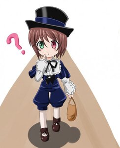 Rating: Safe Score: 0 Tags: 1girl :o ? blue_dress blush brown_hair full_body green_eyes hat heterochromia image long_sleeves looking_at_viewer pantyhose red_eyes short_hair solo souseiseki top_hat white_legwear User: admin