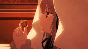 Rating: Safe Score: 0 Tags: 1girl bangs choker closed_mouth eyebrows_visible_through_hair food grey_hair holding image long_hair profile red_eyes ribbon smile solo suigintou User: admin