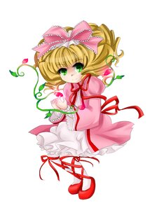 Rating: Safe Score: 0 Tags: 1girl blonde_hair bow dress flower frills full_body green_eyes hina_ichigo hinaichigo image long_sleeves looking_at_viewer object_namesake pantyhose pink_bow pink_dress plant ribbon shoes short_hair smile solo vines white_background white_legwear User: admin