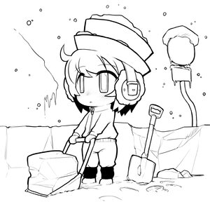 Rating: Safe Score: 0 Tags: 1girl ahoge auto_tagged bangs blush boots bucket chibi eyebrows_visible_through_hair full_body greyscale headphones image long_sleeves monochrome pants solo souseiseki standing User: admin
