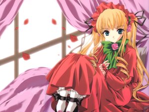 Rating: Safe Score: 0 Tags: 1girl artist_request black_footwear blonde_hair blue_eyes bonnet bow bowtie capelet curtains dress flower full_body green_bow image long_hair long_sleeves looking_at_viewer pantyhose petals photoshop_(medium) pink_flower pink_rose red_capelet red_dress rose rose_petals rozen_maiden shinku shoes sitting smile solo twintails very_long_hair white_legwear window User: admin
