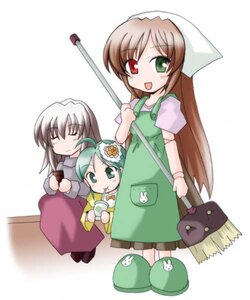 Rating: Safe Score: 0 Tags: 3girls brown_hair bucket closed_eyes dress eating food green_dress green_eyes head_scarf heterochromia image long_hair long_sleeves looking_at_viewer multiple multiple_girls red_eyes smile suiseiseki tagme very_long_hair white_background User: admin