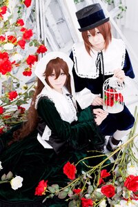Rating: Safe Score: 0 Tags: 2boys brown_hair dress flower hat multiple_boys multiple_cosplay red_flower red_rose rose siblings sisters souseiseki suiseiseki tagme thorns twins watering_can User: admin