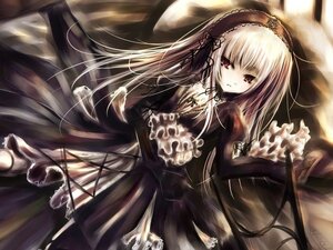 Rating: Safe Score: 0 Tags: 1girl dress frills hairband image lolita_hairband long_hair long_sleeves looking_at_viewer red_eyes rose solo suigintou very_long_hair wings User: admin