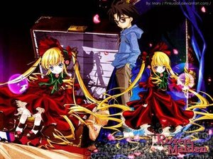 Rating: Safe Score: 0 Tags: 1boy 2girls auto_tagged blonde_hair blue_eyes bonnet bow brown_hair dress drill_hair flower glasses green_bow green_neckwear image long_hair long_sleeves multiple_girls petals red_dress rose sakurada_jun shinku sitting solo standing twintails very_long_hair User: admin