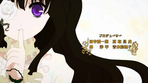 Rating: Safe Score: 0 Tags: 1girl black_hair english_text finger_to_mouth flower image kirakishou long_hair pink_rose purple_eyes rose solo white_flower white_rose User: admin