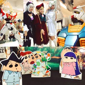 Rating: Safe Score: 0 Tags: black_eyes black_hair blonde_hair dress hat multiple_boys multiple_cosplay multiple_girls tagme User: admin