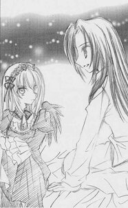 Rating: Safe Score: 0 Tags: 2girls dress greyscale hairband image kakizaki_megu long_hair long_sleeves monochrome multiple_girls smile solo suigintou User: admin