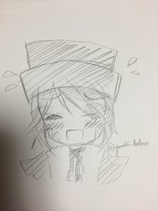 Rating: Safe Score: 0 Tags: 1girl blush closed_eyes eyebrows_visible_through_hair flying_sweatdrops greyscale image monochrome open_mouth sketch smile solo souseiseki tears traditional_media twitter_username yumeki_kokoro User: admin