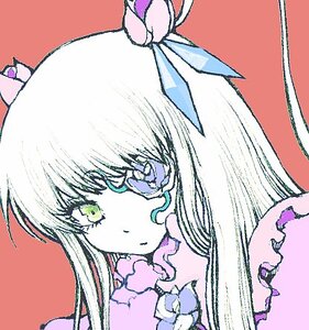 Rating: Safe Score: 0 Tags: 1girl bangs barasuishou closed_mouth flower image long_hair oekaki portrait profile red_background simple_background solo traditional_media User: admin