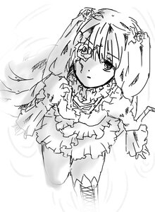 Rating: Safe Score: 0 Tags: 1girl blush bridal_veil dress flower frills greyscale hair_ornament image kirakishou looking_at_viewer monochrome sketch solo veil User: admin