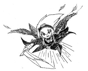Rating: Safe Score: 0 Tags: 1girl greyscale image monochrome page_number short_hair signature solo suigintou wings User: admin