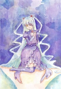 Rating: Safe Score: 0 Tags: 1girl barasuishou dress eyepatch flower frills hair_flower hair_ornament high_heels image long_hair purple_dress rose solo thighhighs traditional_media watercolor_(medium) yellow_eyes User: admin
