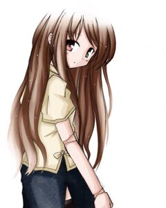 Rating: Safe Score: 0 Tags: 1girl black_skirt blue_skirt blush brown_hair green_eyes heterochromia image long_hair looking_at_viewer looking_back red_eyes shirt short_sleeves simple_background skirt solo standing suiseiseki very_long_hair white_background white_shirt User: admin