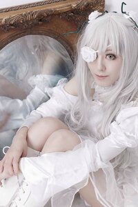 Rating: Safe Score: 0 Tags: 1girl bangs closed_mouth eyepatch grey_eyes kirakishou lips long_hair looking_at_viewer photo sitting solo white_dress white_hair User: admin