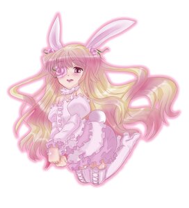 Rating: Safe Score: 0 Tags: 1girl animal_ears blonde_hair bunny_ears detached_sleeves dress eyepatch flower image kirakishou long_hair pink_eyes pink_hair rose solo striped thighhighs vertical_stripes very_long_hair User: admin