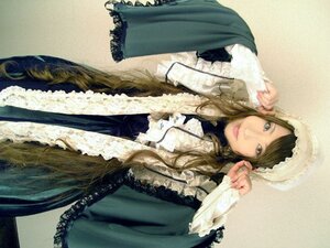 Rating: Safe Score: 0 Tags: 1girl bangs brown_hair dress frills lace lips long_hair long_sleeves looking_at_viewer makeup nail_polish solo suiseiseki User: admin