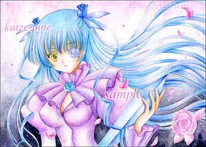 Rating: Safe Score: 0 Tags: 1girl barasuishou blue_hair blue_rose breasts colored_pencil_(medium) eyepatch flower hair_ribbon image long_hair long_sleeves marker_(medium) petals pink_flower pink_rose ribbon rose rose_petals sample solo traditional_media very_long_hair watercolor_(medium) yellow_eyes User: admin