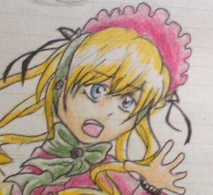 Rating: Safe Score: 0 Tags: 1girl :o bangs blonde_hair dress hairband image long_hair long_sleeves looking_at_viewer open_mouth photo shinku simple_background solo traditional_media upper_body User: admin