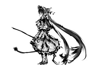 Rating: Safe Score: 0 Tags: 1girl bow dress greyscale hair_bow hakurei_reimu image long_hair monochrome shinku solo striped twintails very_long_hair User: admin