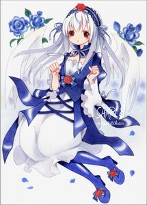 Rating: Safe Score: 0 Tags: 1girl blue_flower blue_rose dress flower frills hairband image lolita_fashion long_hair long_sleeves looking_at_viewer marker_(medium) pantyhose petals red_eyes ribbon rose rose_petals smile solo suigintou traditional_media User: admin